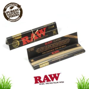 RAW | King Size Slim Rolling Papers | Black | Bundle of 2