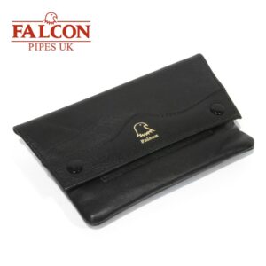 Falcon | Black Leather Handroller’s Tobacco Pouch | 546